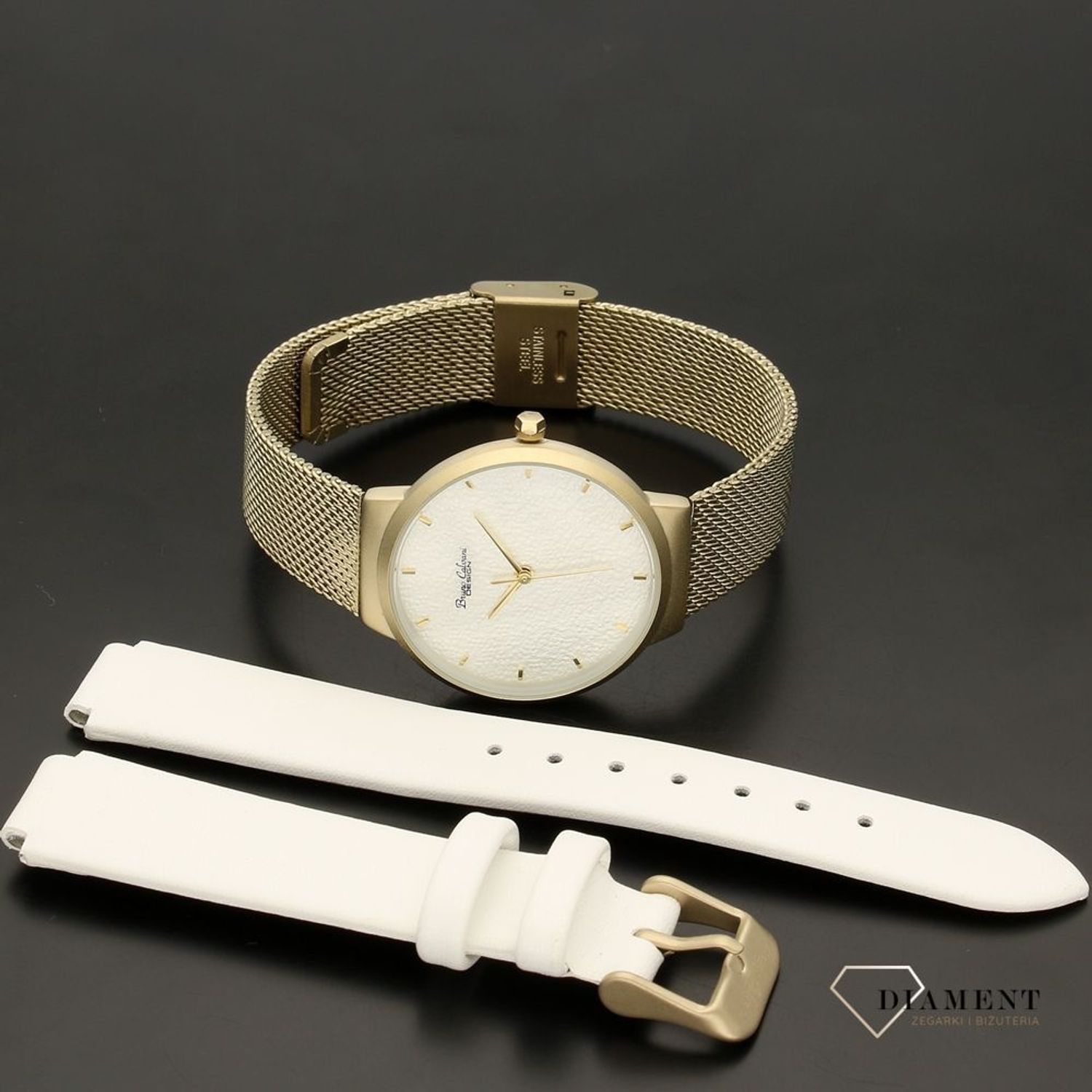 Zegarek damski Bruno Calvani BC1375 GOLD pasek biały (1).jpg